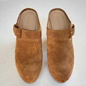 Veronica Beard Tan Suede Women’s Clogs